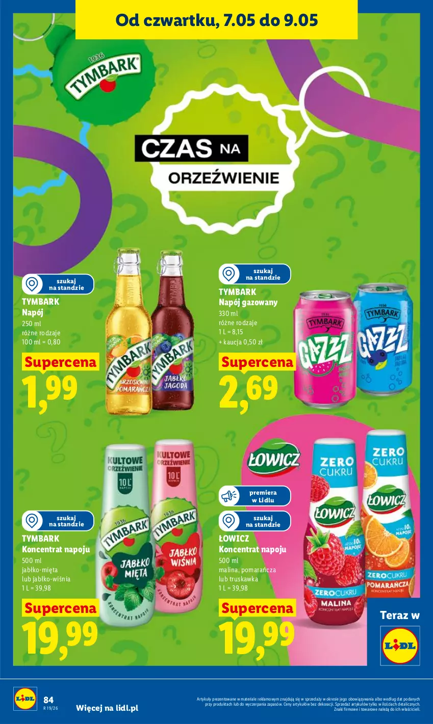 Gazetka promocyjna Lidl - Gazetka ważna od 7.05 do 9.05 - ważna 07.05 do 09.05.2026 - strona 86 - produkty: Mięta, Napój, Napój gazowany, Tera, Tymbark