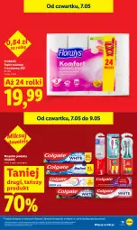 Gazetka promocyjna Lidl - Gazetka ważna od 7.05 do 9.05 - Gazetka - ważna od 09.05 do 09.05.2026 - strona 15 - produkty: Papier, Papier toaletowy, Rolki, Flora, Colgate, LG