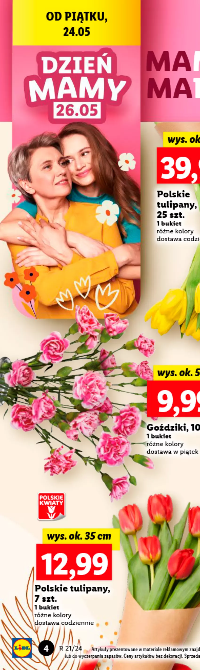 Gazetka promocyjna Lidl - GAZETKA - ważna 23.05 do 25.05.2024 - strona 4 - produkty: Bukiet, Tulipan