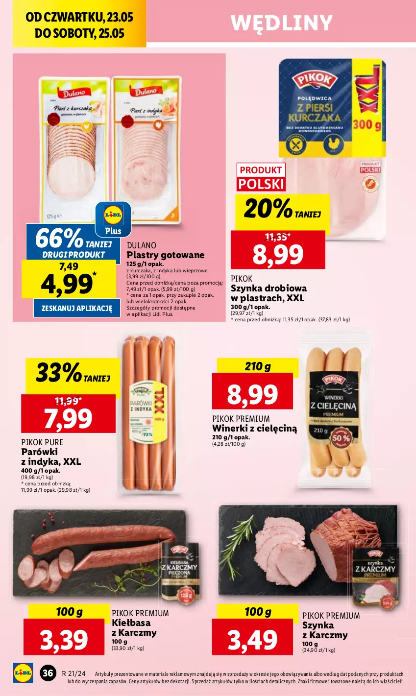 Gazetka promocyjna Lidl - GAZETKA - ważna 23.05 do 25.05.2024 - strona 45 - produkty: Dulano, Kurczak, PIKOK, Pur, Szynka