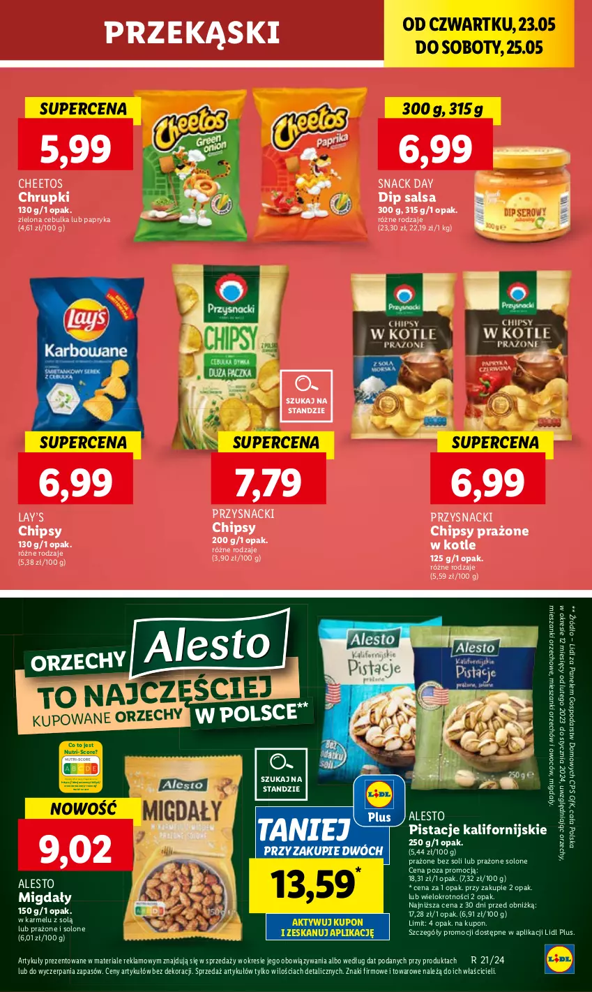 Gazetka promocyjna Lidl - GAZETKA - ważna 23.05 do 25.05.2024 - strona 56 - produkty: Cheetos, Chipsy, Chrupki, Lay’s, Migdały, Papryka, Pistacje, Przysnacki, Salsa, Wazon