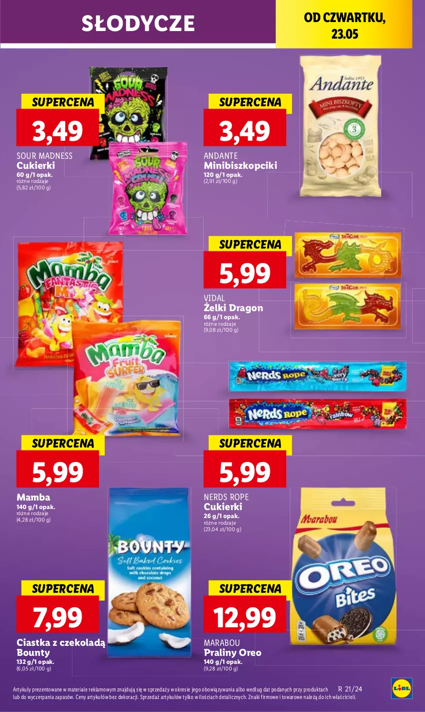 Gazetka promocyjna Lidl - GAZETKA - ważna 23.05 do 25.05.2024 - strona 58 - produkty: Cukier, Cukierki, Oreo