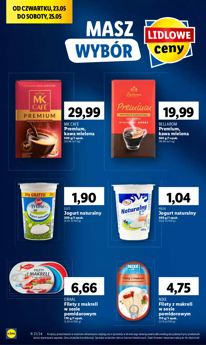 Gazetka promocyjna Lidl - GAZETKA - ważna 23.05 do 25.05.2024 - strona 63 - produkty: Bell, Bella, Gra, Graal, Jogurt, Jogurt naturalny, Kawa, Kawa mielona, Pilos, Sos, Zott