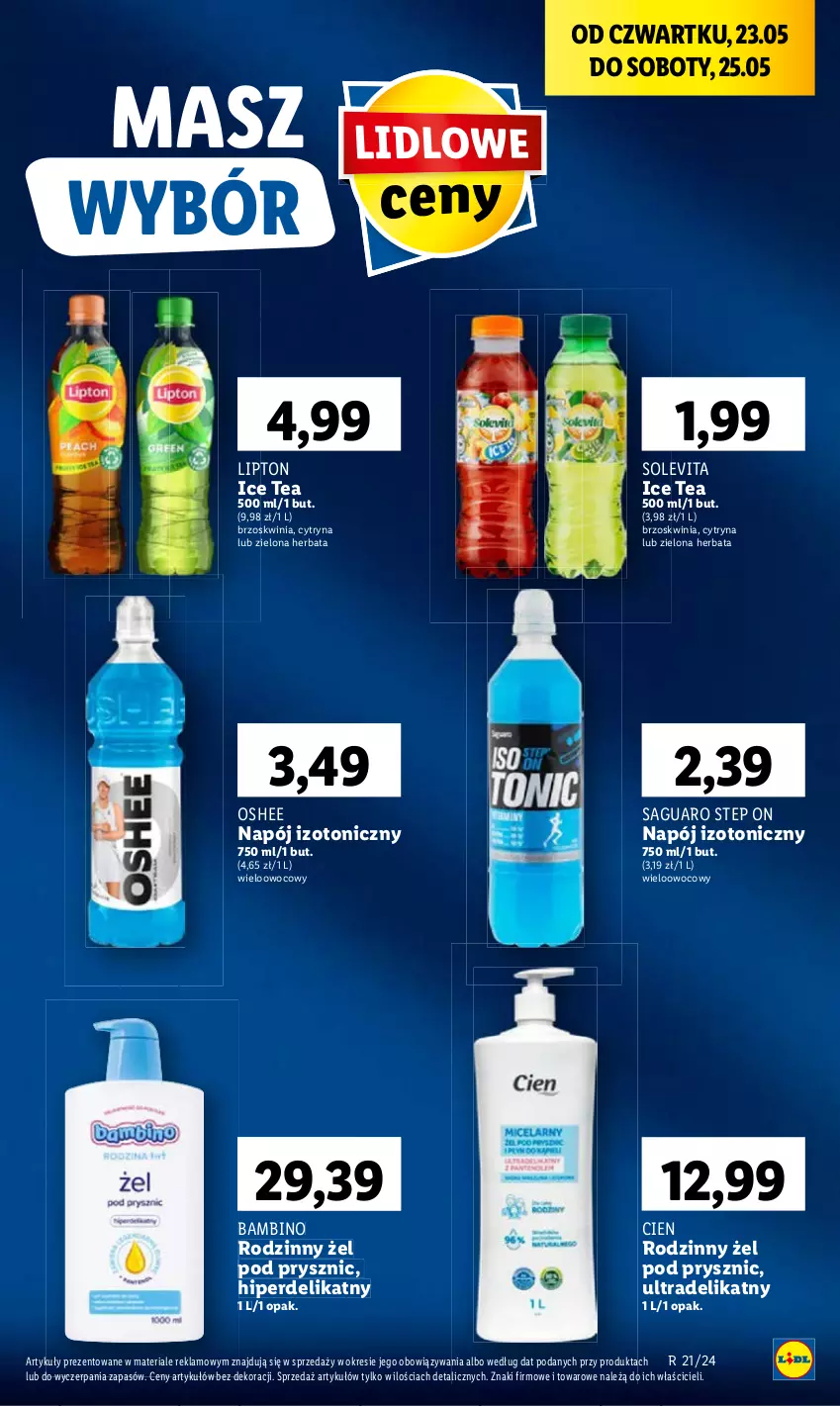 Gazetka promocyjna Lidl - GAZETKA - ważna 23.05 do 25.05.2024 - strona 64 - produkty: Ice tea, Lipton, Napój, Napój izotoniczny, Oshee