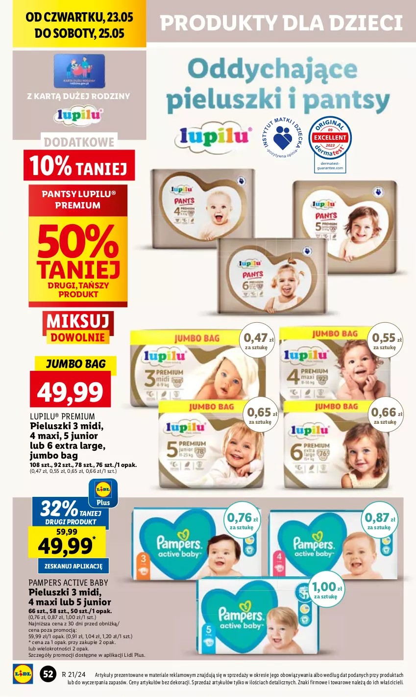 Gazetka promocyjna Lidl - GAZETKA - ważna 23.05 do 25.05.2024 - strona 67 - produkty: Dzieci, O Bag, Pampers