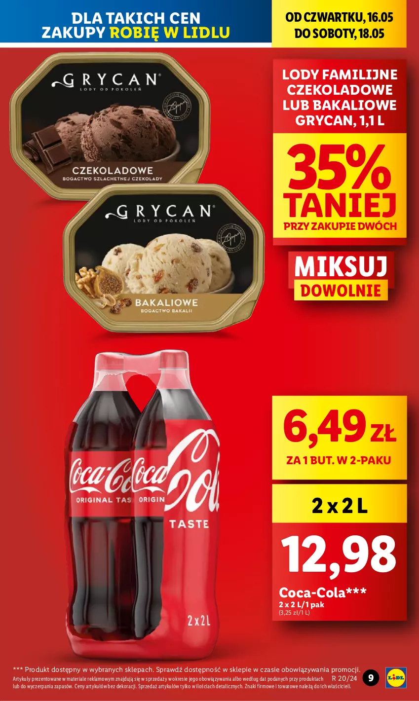 Gazetka promocyjna Lidl - GAZETKA - ważna 16.05 do 18.05.2024 - strona 11 - produkty: Coca-Cola, Fa, Gry, Lody