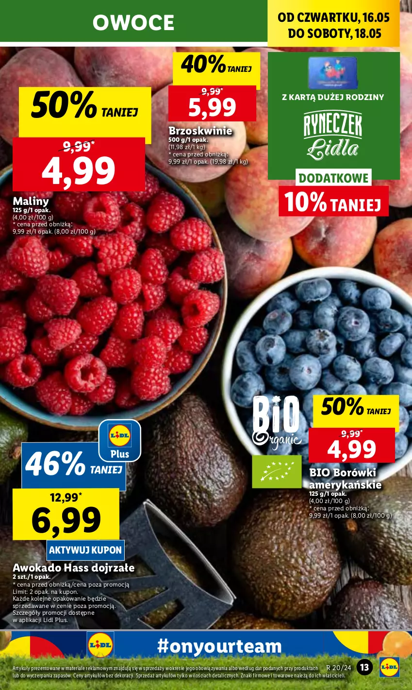 Gazetka promocyjna Lidl - GAZETKA - ważna 16.05 do 18.05.2024 - strona 15 - produkty: Brzoskwinie, Chleb, Maliny, Olej, Owoce, Ser