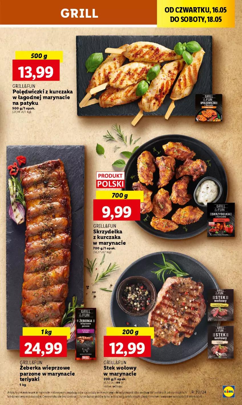 Gazetka promocyjna Lidl - GAZETKA - ważna 16.05 do 18.05.2024 - strona 23 - produkty: Grill, Kurczak, Polędwiczki z kurczaka, Stek, Stek wołowy