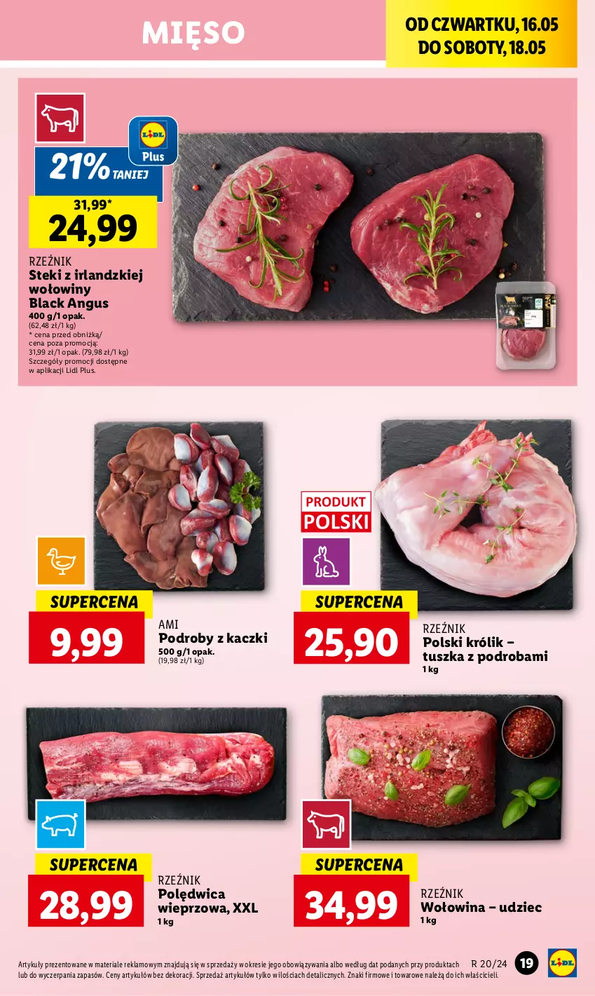 Gazetka promocyjna Lidl - GAZETKA - ważna 16.05 do 18.05.2024 - strona 27 - produkty: Królik, Lack, Mięso, Podroby z kaczki, Polędwica, Stek, Tusz, Wołowina