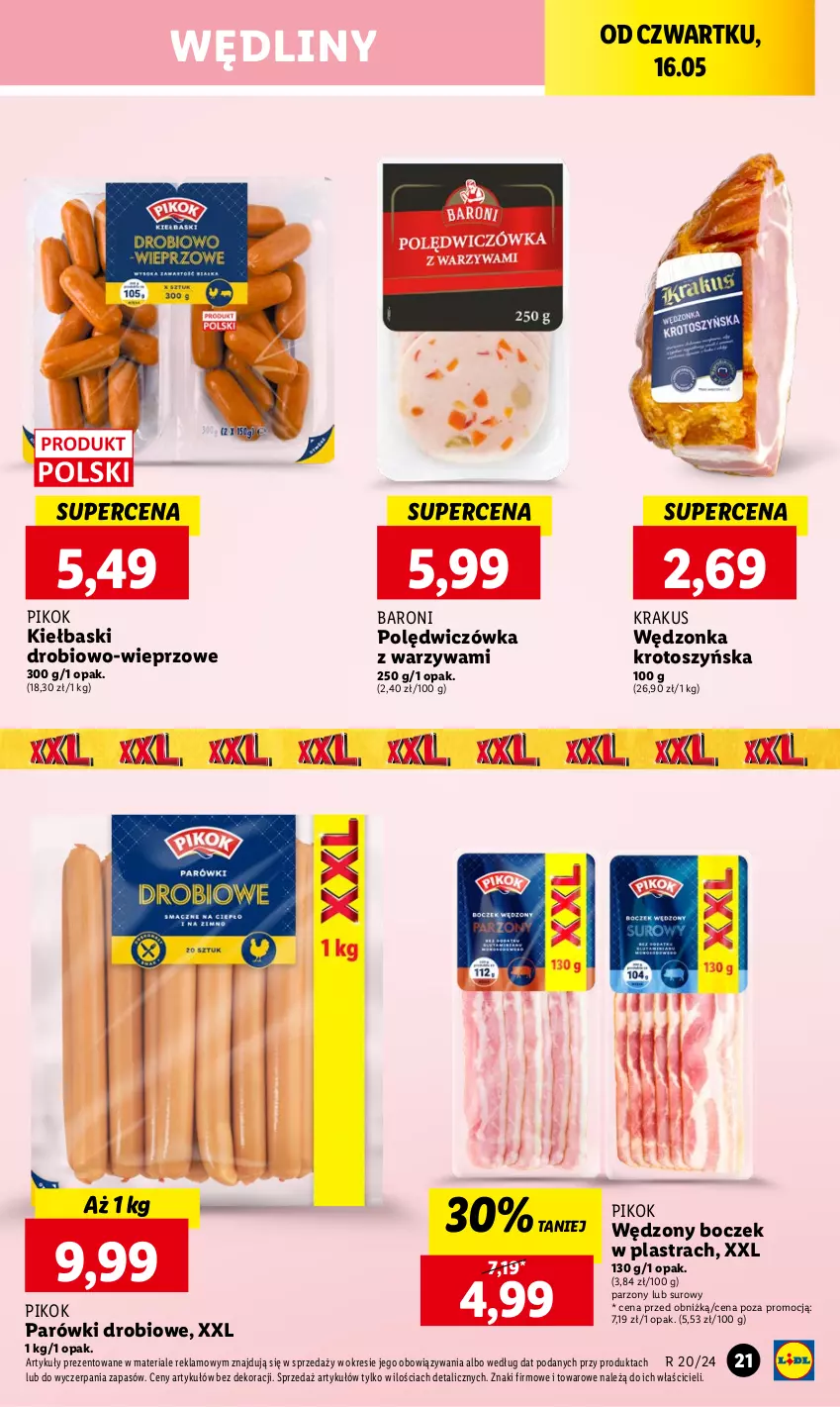 Gazetka promocyjna Lidl - GAZETKA - ważna 16.05 do 18.05.2024 - strona 29 - produkty: Boczek, Krakus, Parówki, PIKOK, Warzywa