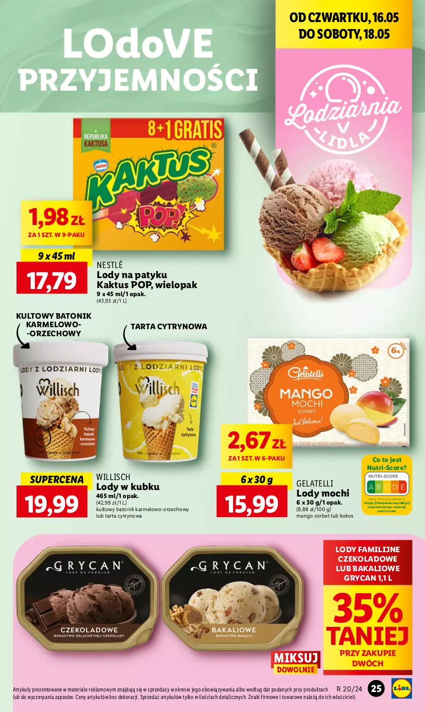 Gazetka promocyjna Lidl - GAZETKA - ważna 16.05 do 18.05.2024 - strona 33 - produkty: Baton, Dove, Fa, Gry, Kaktus, Kokos, Lody, Mango, Nestlé, Tarta, Tonik, Wazon