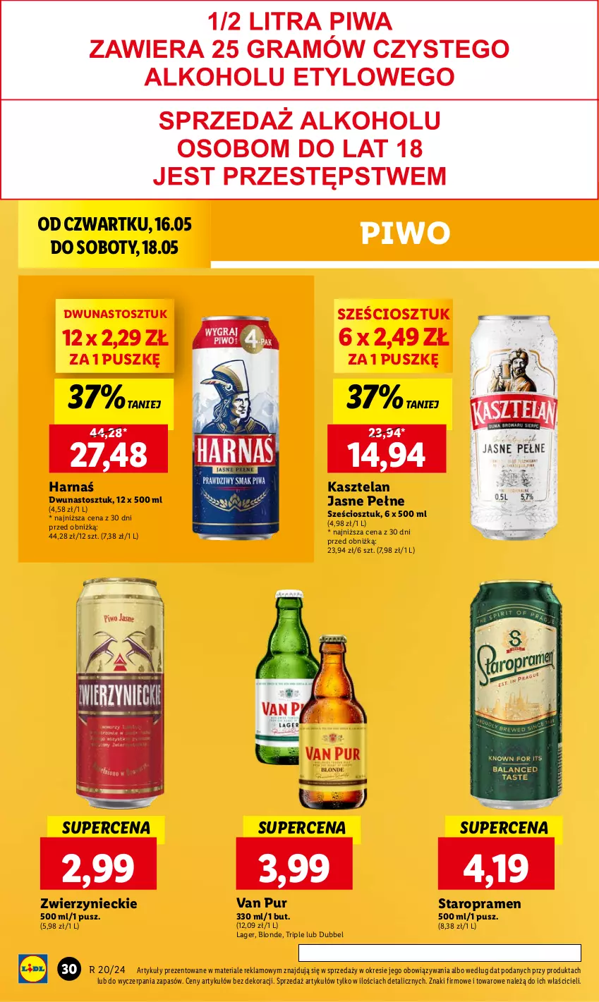 Gazetka promocyjna Lidl - GAZETKA - ważna 16.05 do 18.05.2024 - strona 38 - produkty: Harnaś, Kasztelan, Piwo, Pur