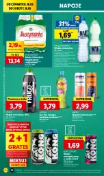 Gazetka promocyjna Lidl - GAZETKA - Gazetka - ważna od 18.05 do 18.05.2024 - strona 36 - produkty: Nałęczowianka, Mus, Gra, Napój energetyczny, Ice tea, Napoje, Lack, Lipton, Napój izotoniczny, Muszynianka, Woda mineralna, Woda, Herbata, Mango, Napój, Olej, Liczi, Magnez, Fa