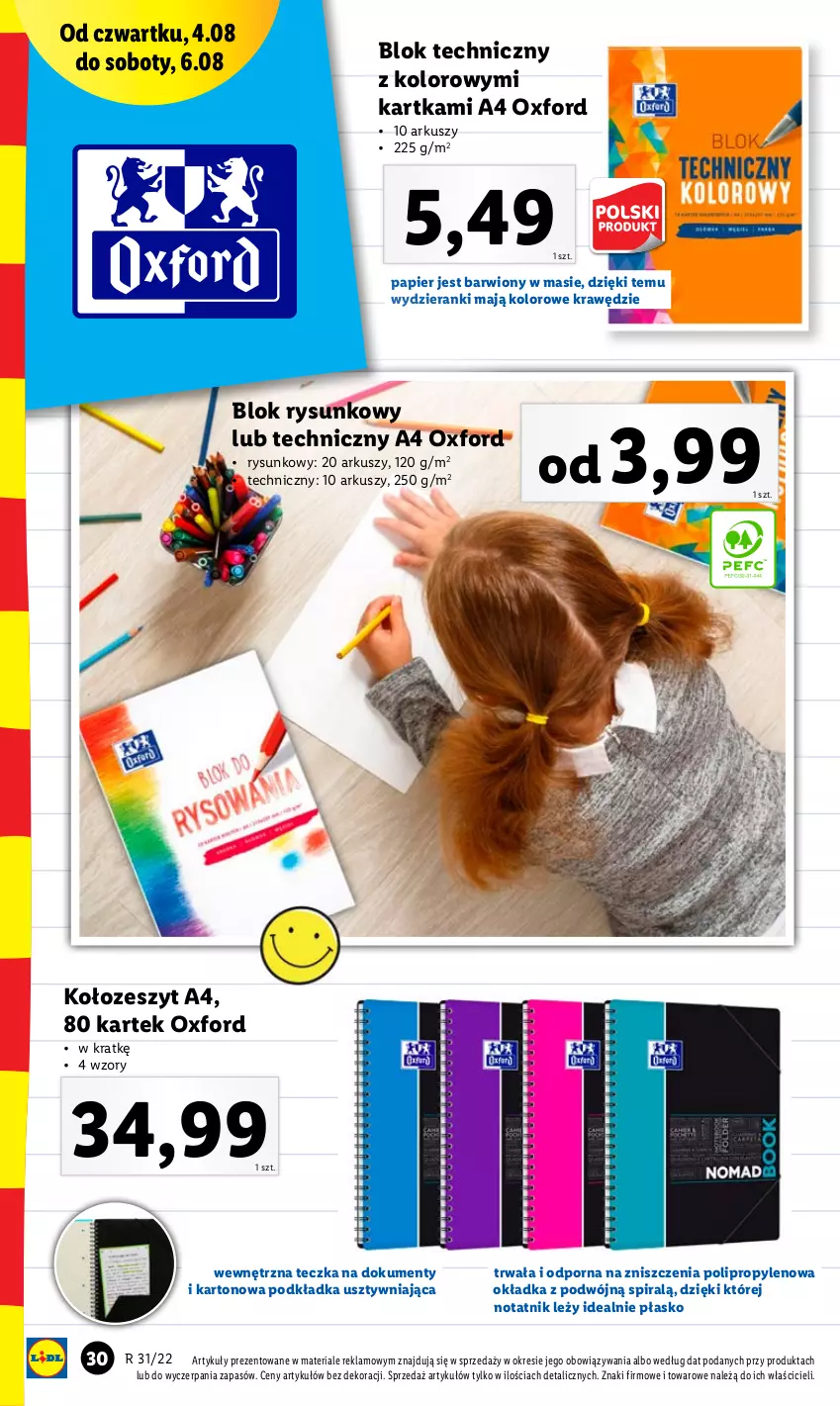 Gazetka promocyjna Lidl - GAZETKA - ważna 01.08 do 06.08.2022 - strona 30 - produkty: Papier, Podkład, Podkładka, Por