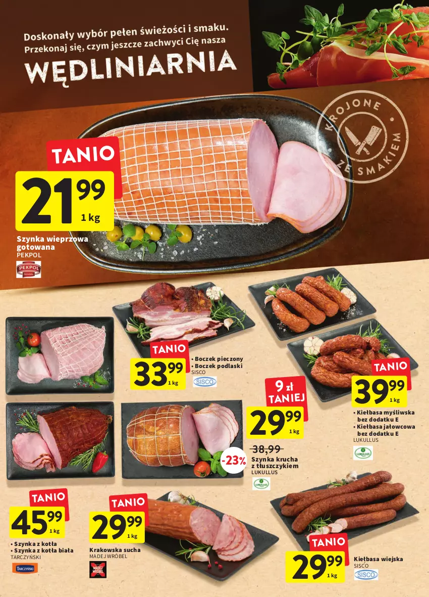 Gazetka promocyjna Intermarche - Gazetka Intermarche - ważna 09.11 do 15.11.2022 - strona 16 - produkty: Boczek, Boczek pieczony, Kiełbasa, Kiełbasa wiejska, Madej Wróbel, Pekpol, Piec, Podlaski, Szynka, Szynka wieprzowa, Tarczyński