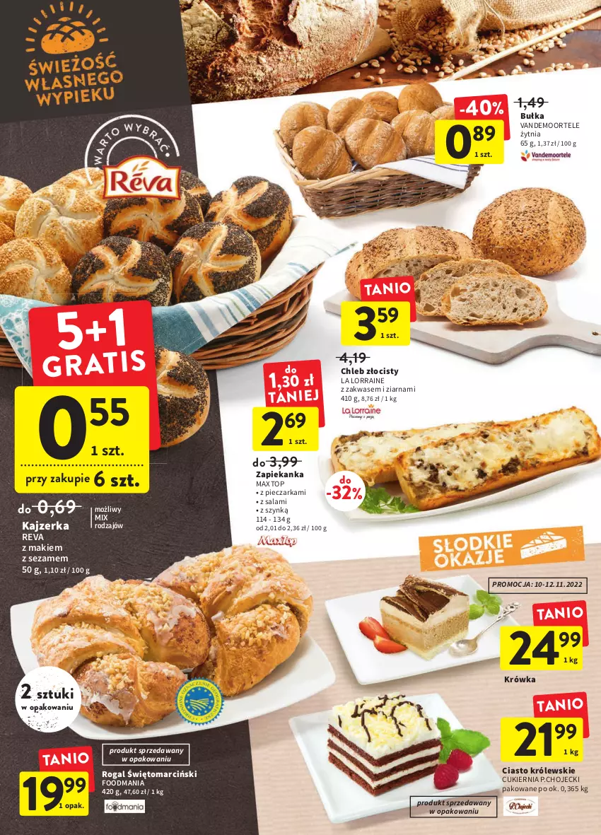 Gazetka promocyjna Intermarche - Gazetka Intermarche - ważna 09.11 do 15.11.2022 - strona 22 - produkty: Bułka, Chleb, Cukier, Kajzerka, Królewski, Piec, Pieczarka, Rogal, Salami, Sezam, Top, Zapiekanka