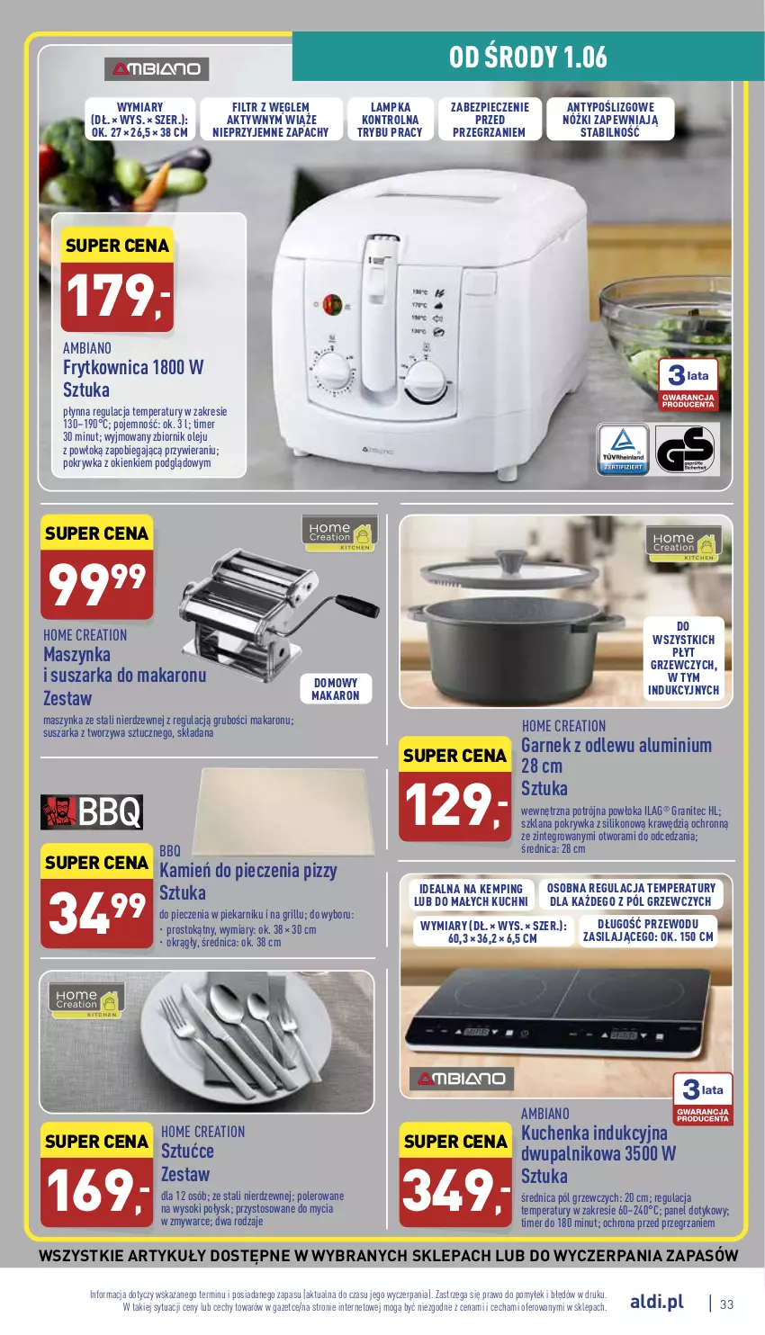 Gazetka promocyjna Aldi - Pełny katalog - ważna 30.05 do 04.06.2022 - strona 33 - produkty: Garnek, Gra, Grill, LANA, Makaron, Maszynka, Olej, Piec, Piekarnik, Sok, Suszarka, Szynka