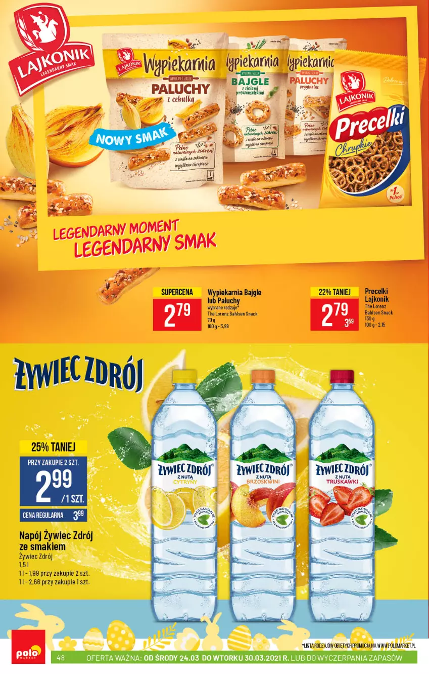 Gazetka promocyjna PoloMarket - Gazetka promocyjna  r - ważna 24.03 do 30.03.2021 - strona 48 - produkty: Bajgle, Gin, Napój, Truskawki