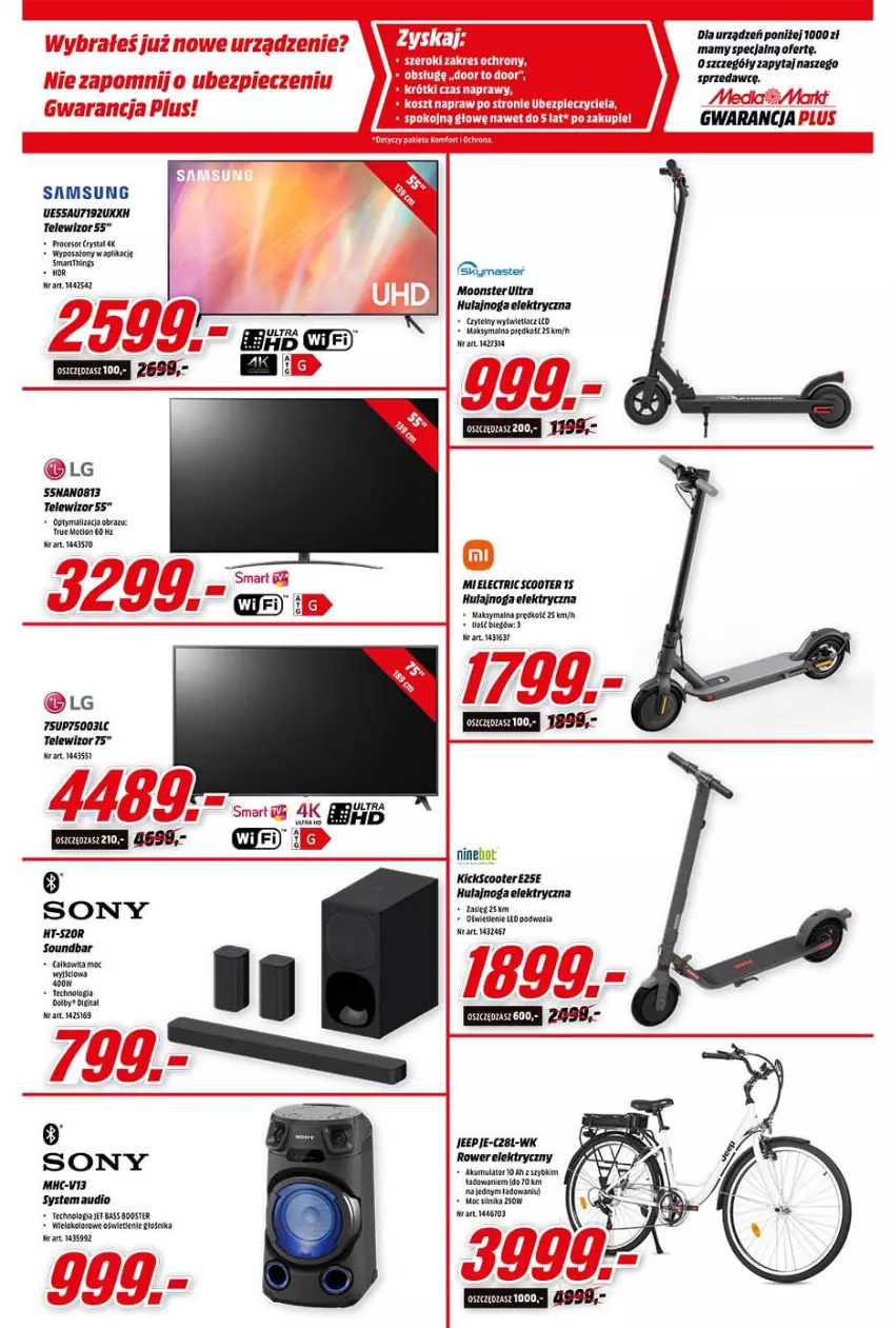 Gazetka promocyjna Media Markt - Gazetka Media Markt - ważna 09.09 do 14.09.2021 - strona 3 - produkty: Akumulator, Booster, Głośnik, Gry, Hulajnoga, Hulajnoga elektryczna, LG, Obraz, Procesor, Rower, Samsung, Sony, Soundbar, Telewizor