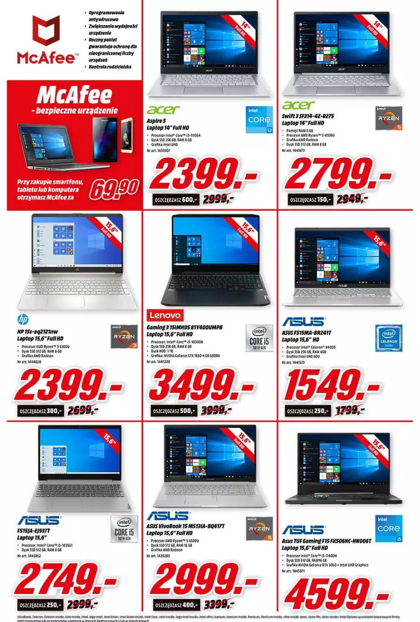 Gazetka promocyjna Media Markt - Gazetka Media Markt - ważna 09.09 do 14.09.2021 - strona 4 - produkty: Asus, Gra, Grafika, HP, Intel, Leon, Pentium, Procesor, Radeon, Top