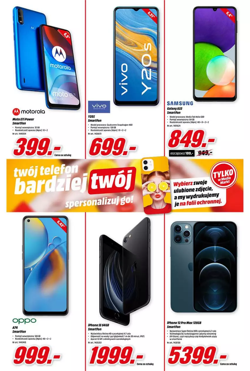 Gazetka promocyjna Media Markt - Gazetka Media Markt - ważna 09.09 do 14.09.2021 - strona 6 - produkty: Gala, IPhone 12, IPhone SE, Motorola, Obiektyw, Por, Procesor, Samsung, Smartfon