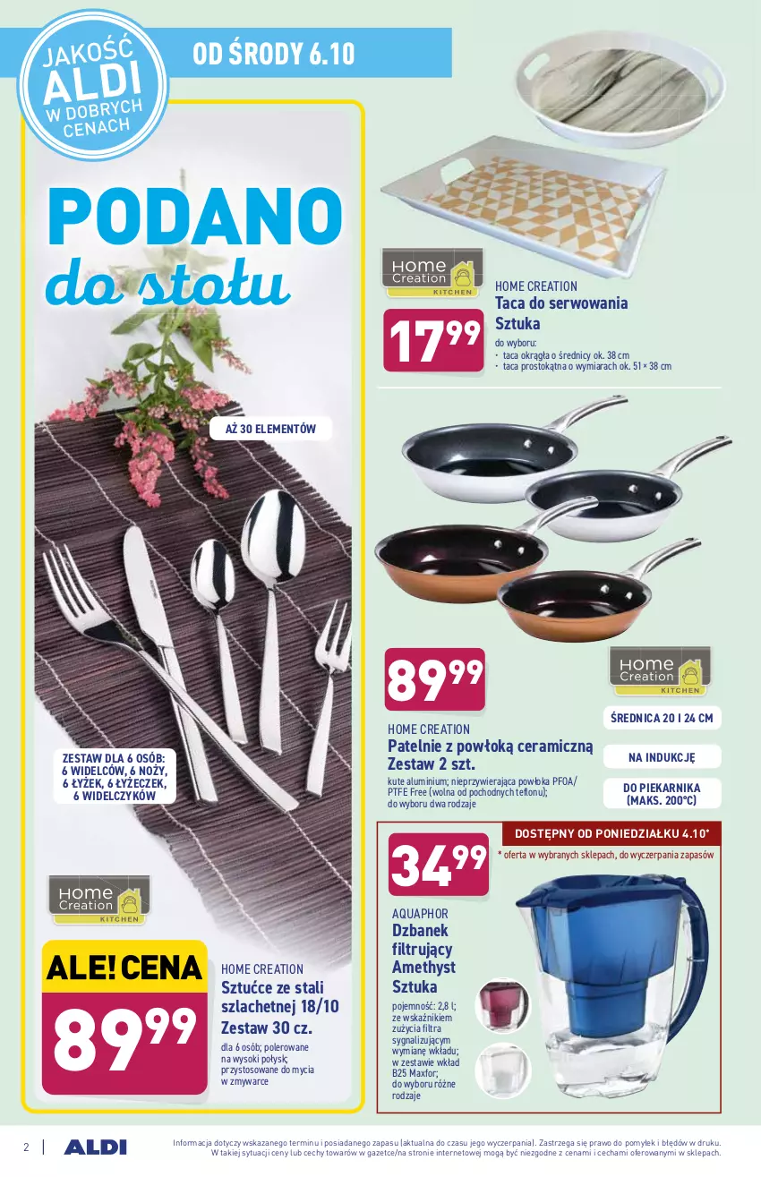 Gazetka promocyjna Aldi - OKAZJE DLA CIEBIE I DOMU - ważna 06.10 do 09.10.2021 - strona 2 - produkty: Aquaphor, Dzbanek, Dzbanek filtrujący, Noż, Piekarnik, Ser, Sok, Taca