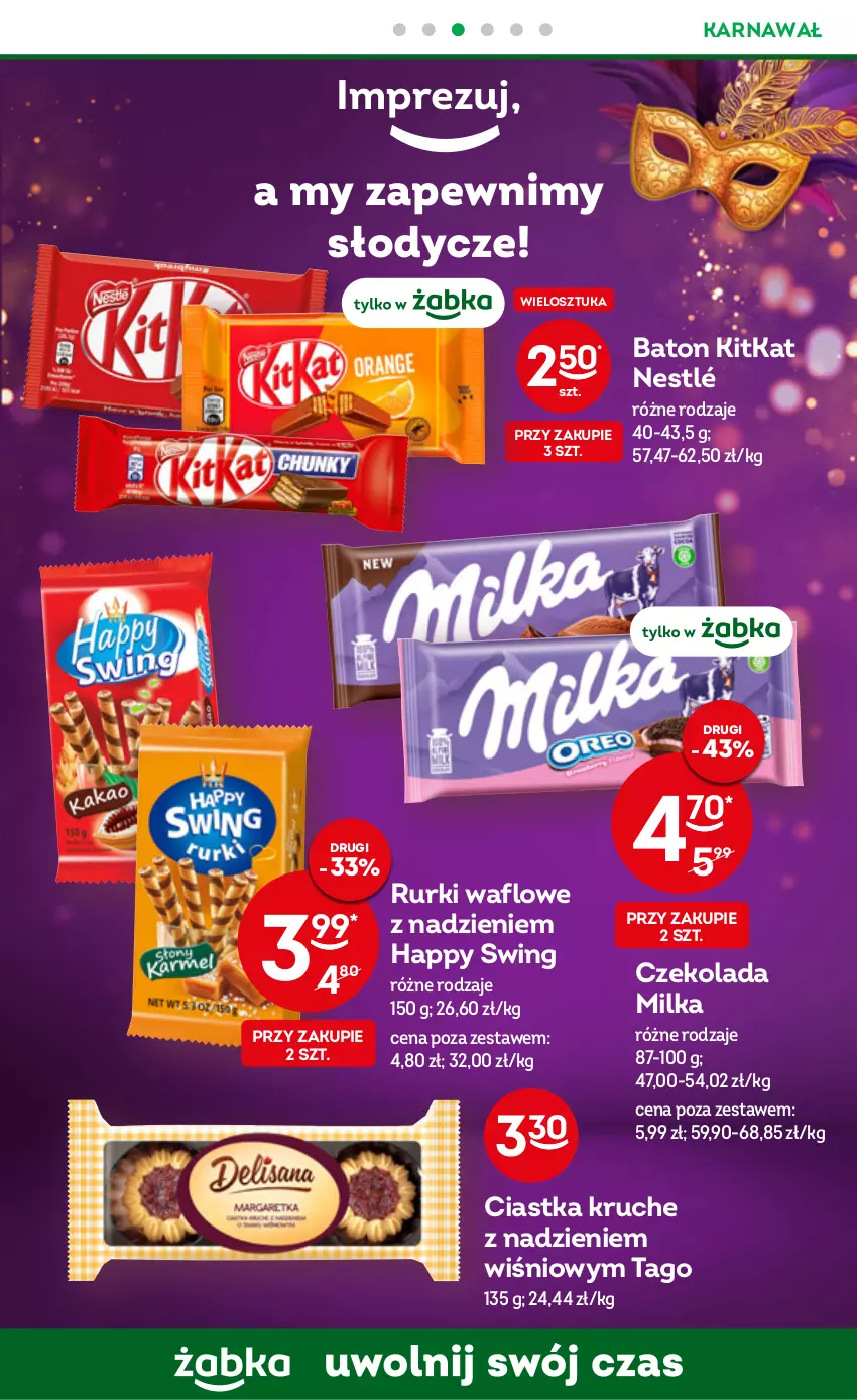 Gazetka promocyjna Żabka - ważna 15.02 do 21.02.2023 - strona 14 - produkty: Baton, Ciastka, Czekolada, Milka, Nestlé, Rurki, Tago