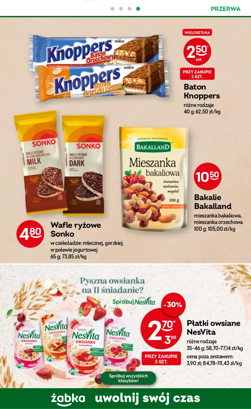 Gazetka promocyjna Żabka - ważna 15.02 do 21.02.2023 - strona 29 - produkty: Bakalland, Baton, Jogurt, Knoppers, Mieszanka bakaliowa, Mieszanka orzechowa, Płatki owsiane, Ryż, Sonko, Wafle