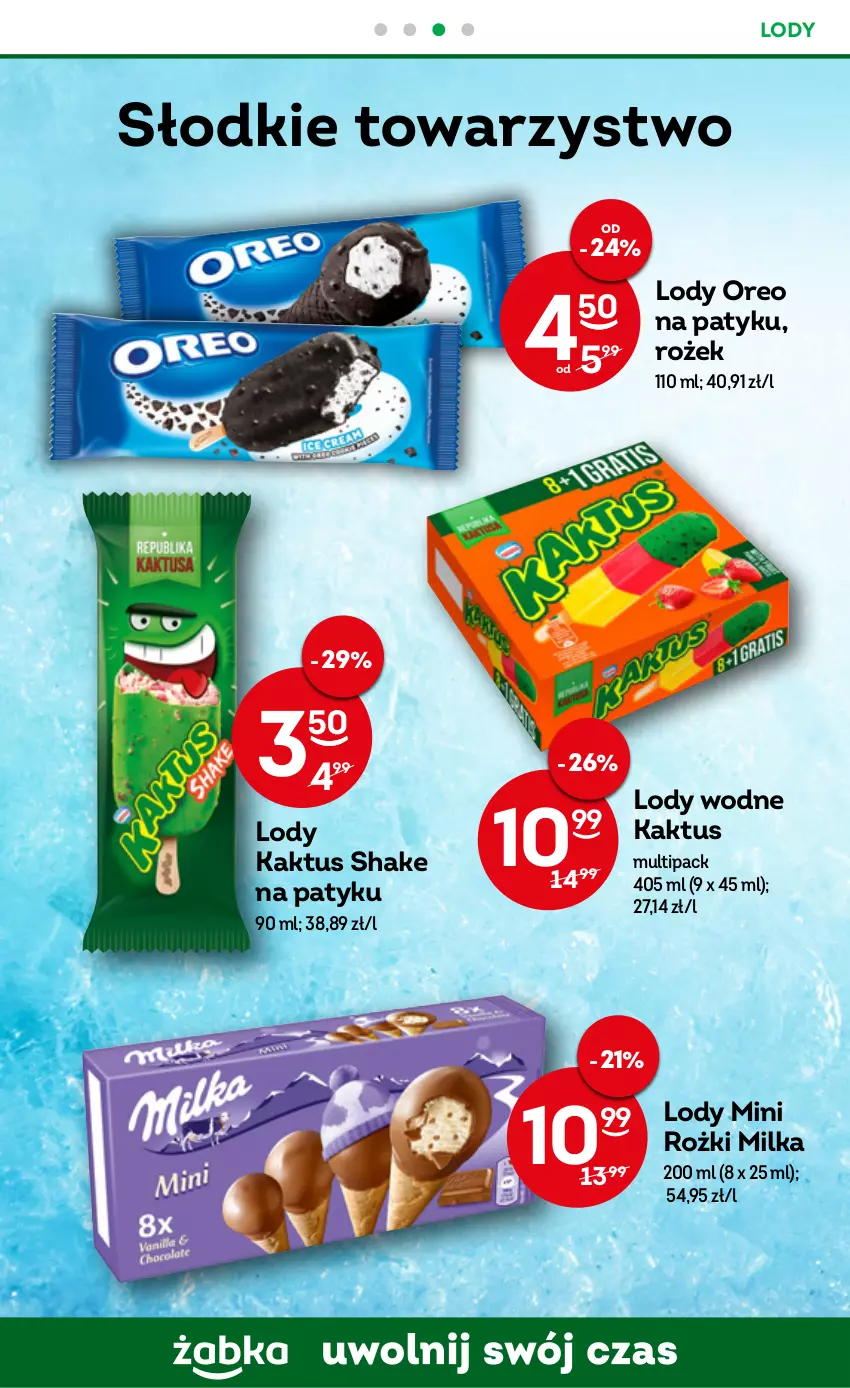 Gazetka promocyjna Żabka - ważna 15.02 do 21.02.2023 - strona 34 - produkty: Kaktus, Lody, Milka, Oreo