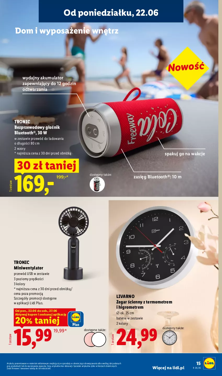 Gazetka promocyjna Lidl - Katalog ważny od 22.06 - ważna 22.06 do 27.06.2026 - strona 17 - produkty: Akumulator, Głośnik, Głośnik bluetooth, Ivar, Przewód, Termometr, Zegar