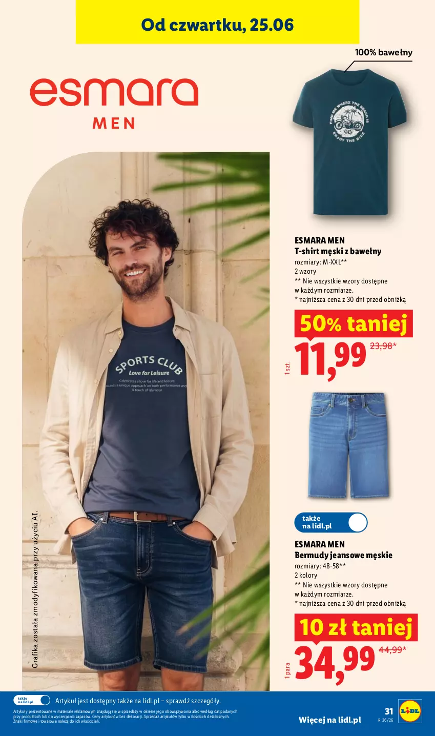 Gazetka promocyjna Lidl - Katalog ważny od 22.06 - ważna 22.06 do 27.06.2026 - strona 35 - produkty: Bermudy, Gra, Grafika, T-shirt