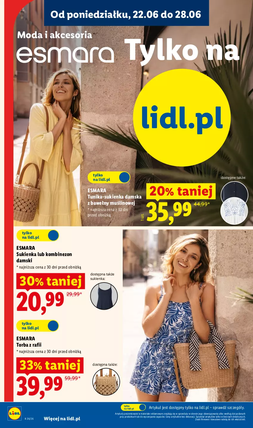 Gazetka promocyjna Lidl - Katalog ważny od 22.06 - ważna 22.06 do 27.06.2026 - strona 36 - produkty: Kombinezon, Moda, Sukienka, Torba, Tunika