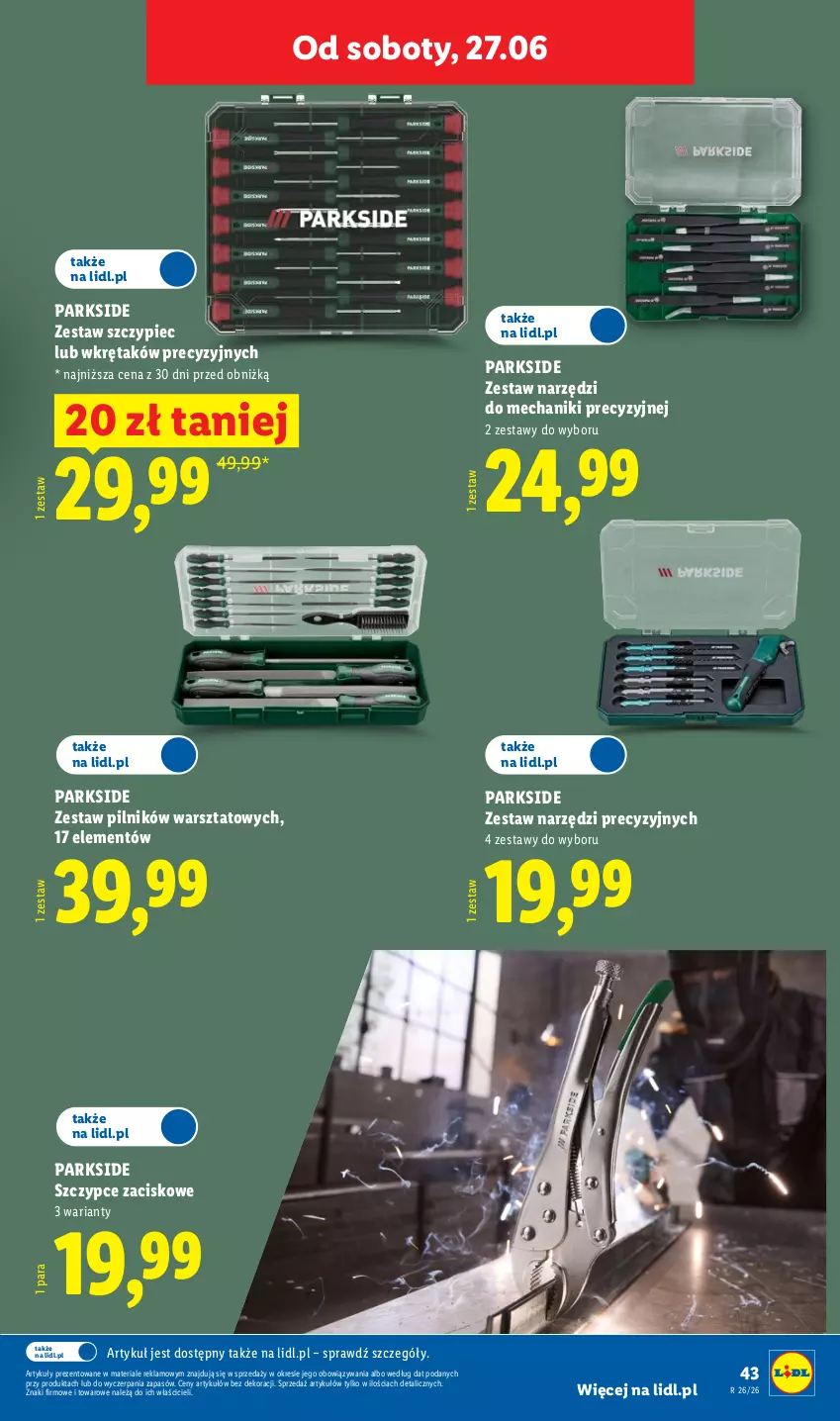 Gazetka promocyjna Lidl - Katalog ważny od 22.06 - ważna 22.06 do 27.06.2026 - strona 49 - produkty: Parkside, Piec, Pilnik, Szczypce, Wkręt, Zestaw narzędzi