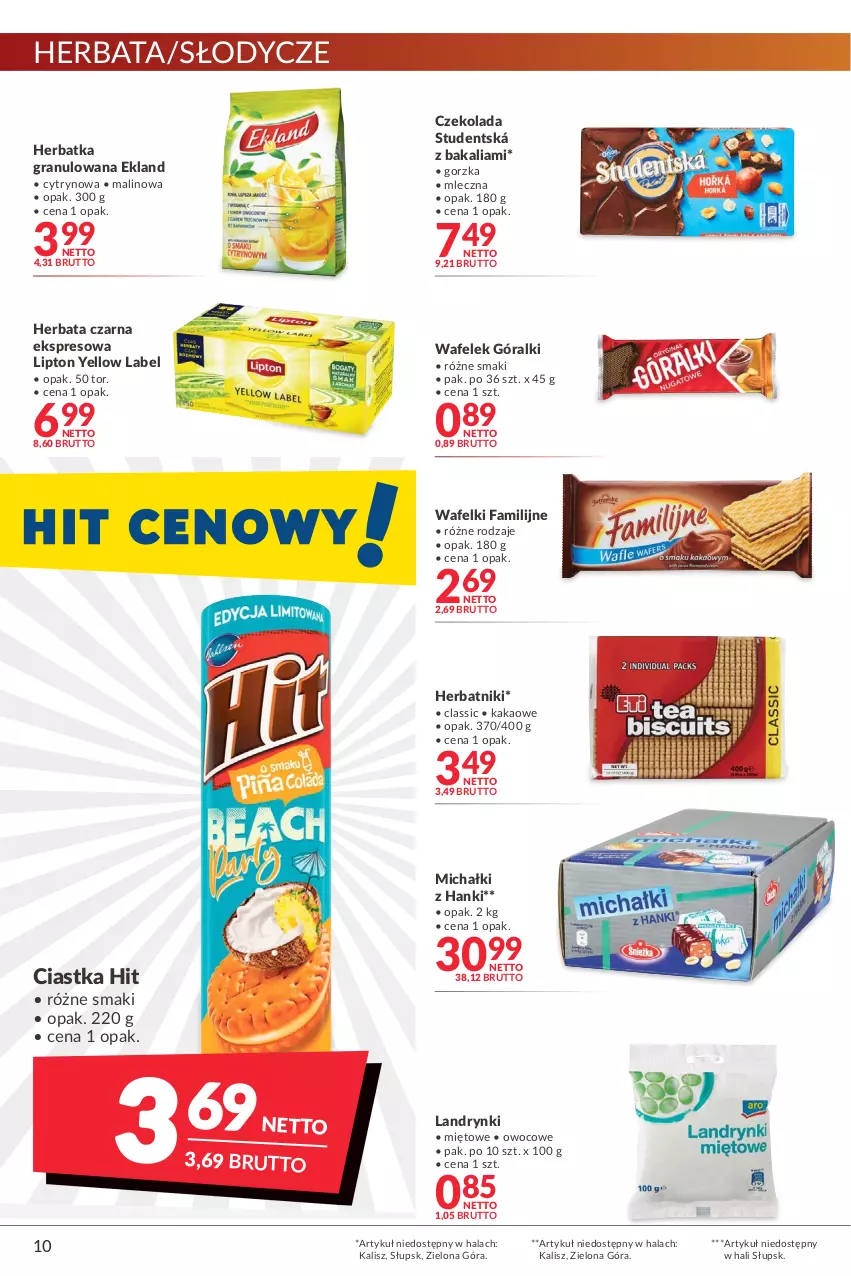 Gazetka promocyjna Makro - [Oferta promocyjna] Artykuły spożywcze i przemysłowe - ważna 14.06 do 27.06.2022 - strona 10 - produkty: Ciastka, Czekolada, Fa, Góralki, Gra, Herbata, Herbata czarna, Herbatniki, Kakao, Lipton, Michałki, Wafelek