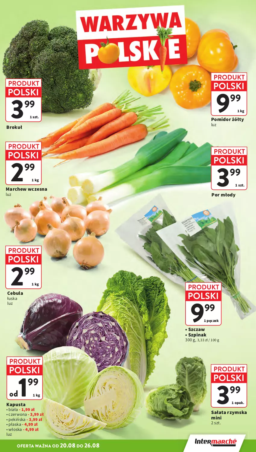 Gazetka promocyjna Intermarche - Gazetka Intermarche - ważna 20.08 do 26.08.2026 - strona 15 - produkty: Cebula, Por, Sałat, Szpinak