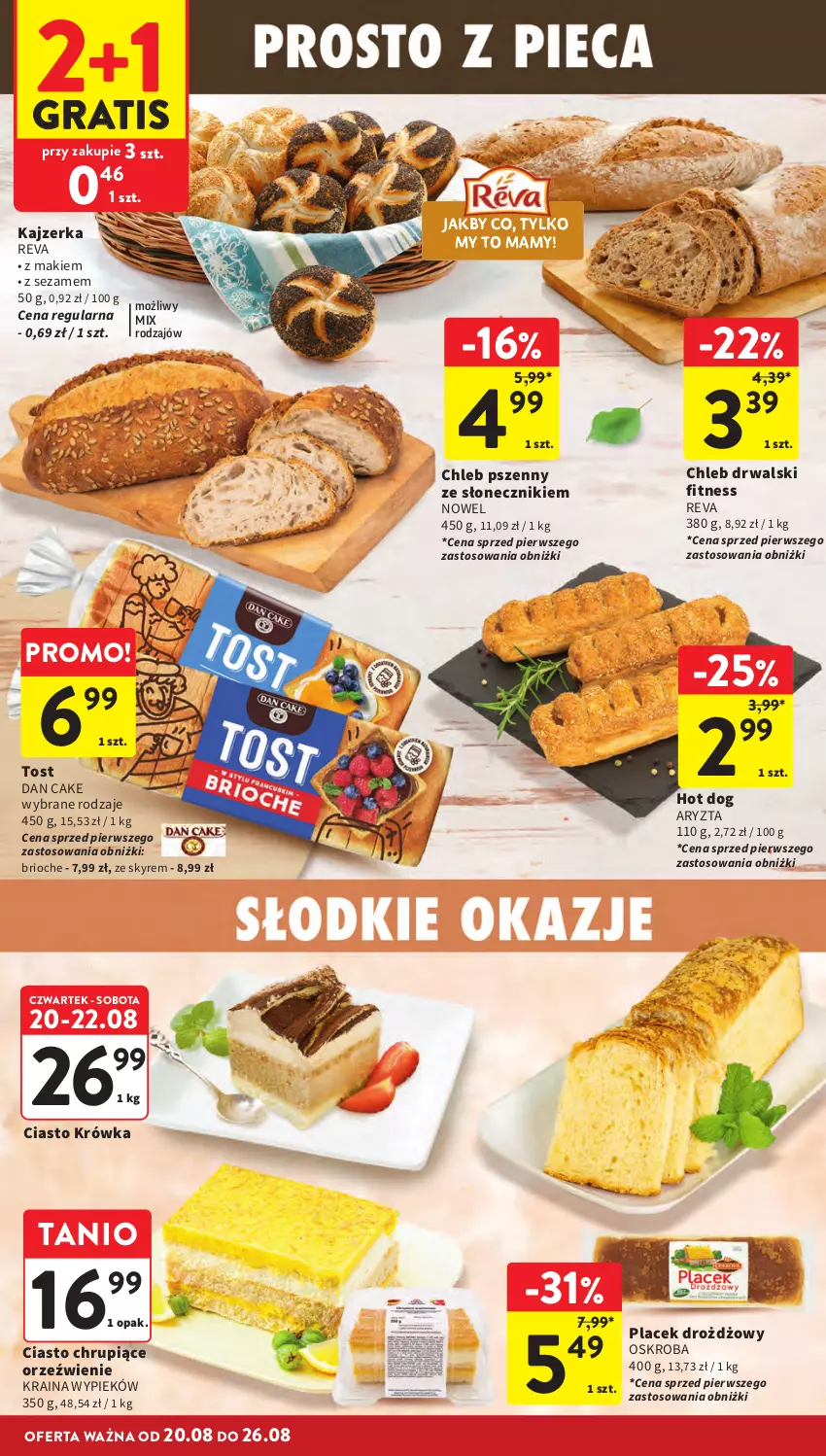 Gazetka promocyjna Intermarche - Gazetka Intermarche - ważna 20.08 do 26.08.2026 - strona 24 - produkty: Chleb, Dan Cake, Gra, Hot dog, Kajzerka, Sezam