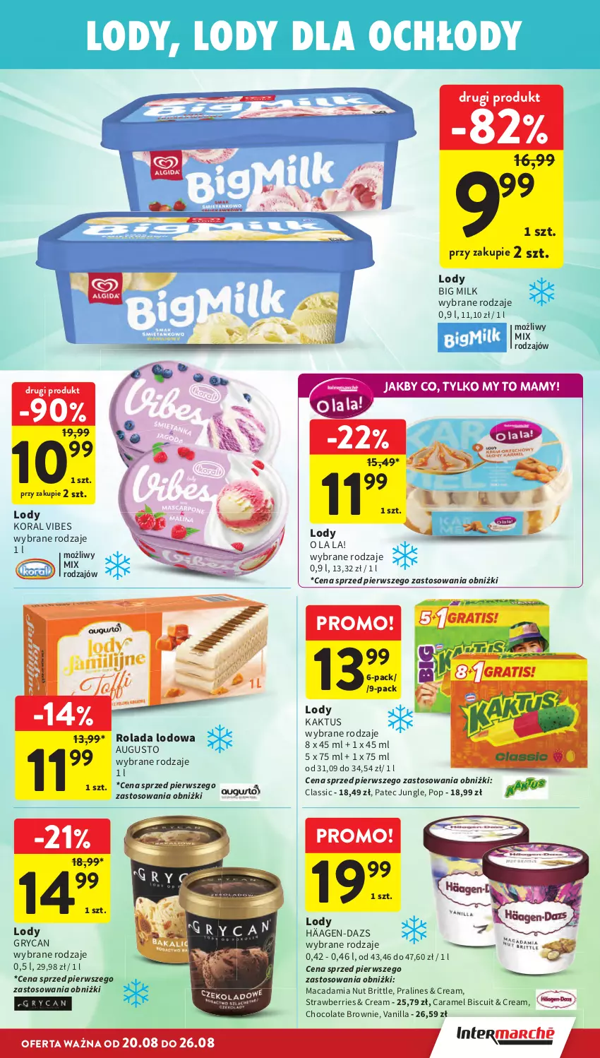 Gazetka promocyjna Intermarche - Gazetka Intermarche - ważna 20.08 do 26.08.2026 - strona 25 - produkty: Big Milk, Brit, Brownie, Gry, Kaktus, Lody, Rolada