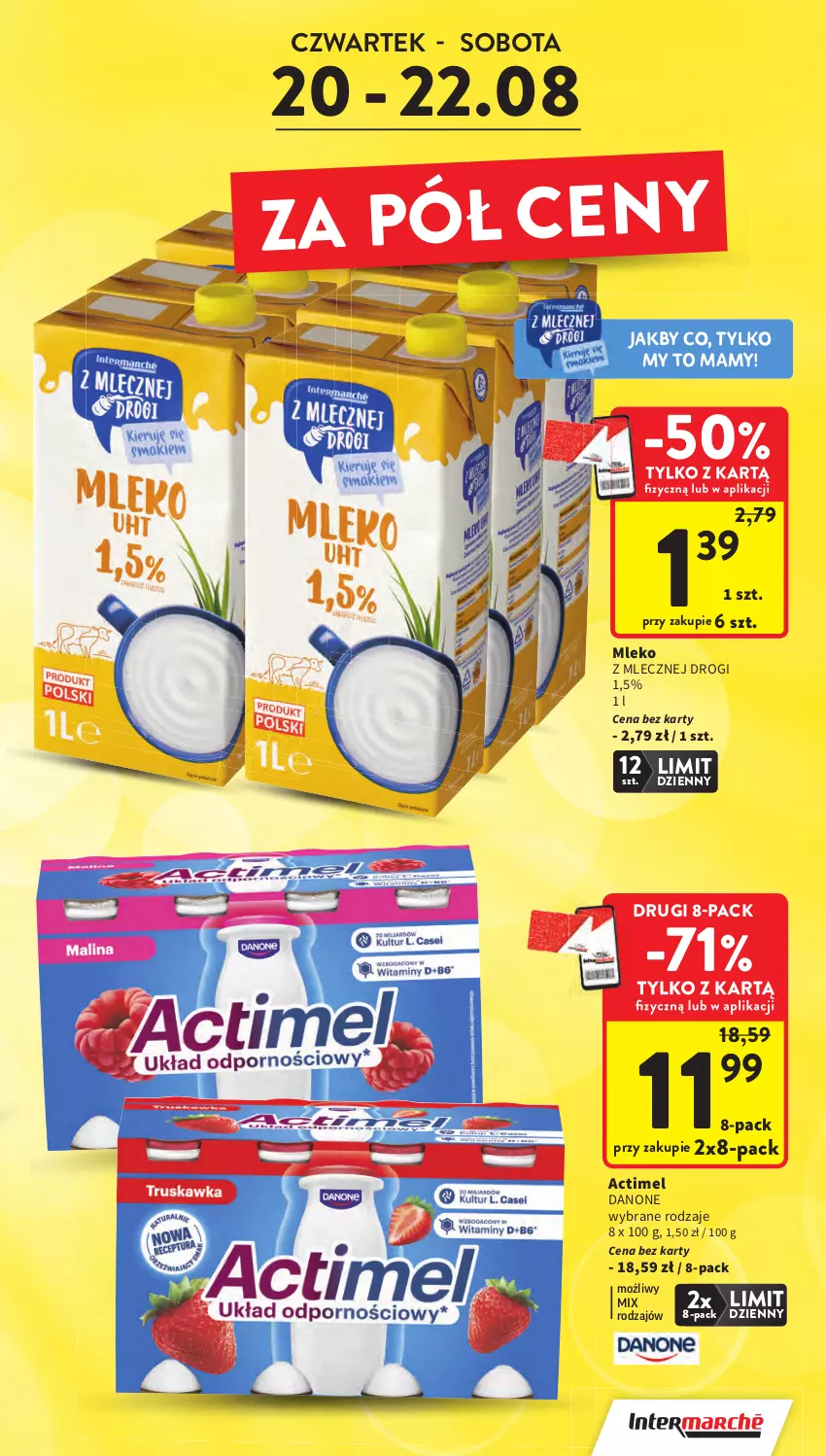 Gazetka promocyjna Intermarche - Gazetka Intermarche - ważna 20.08 do 26.08.2026 - strona 3 - produkty: Actimel, Danone, Mleko