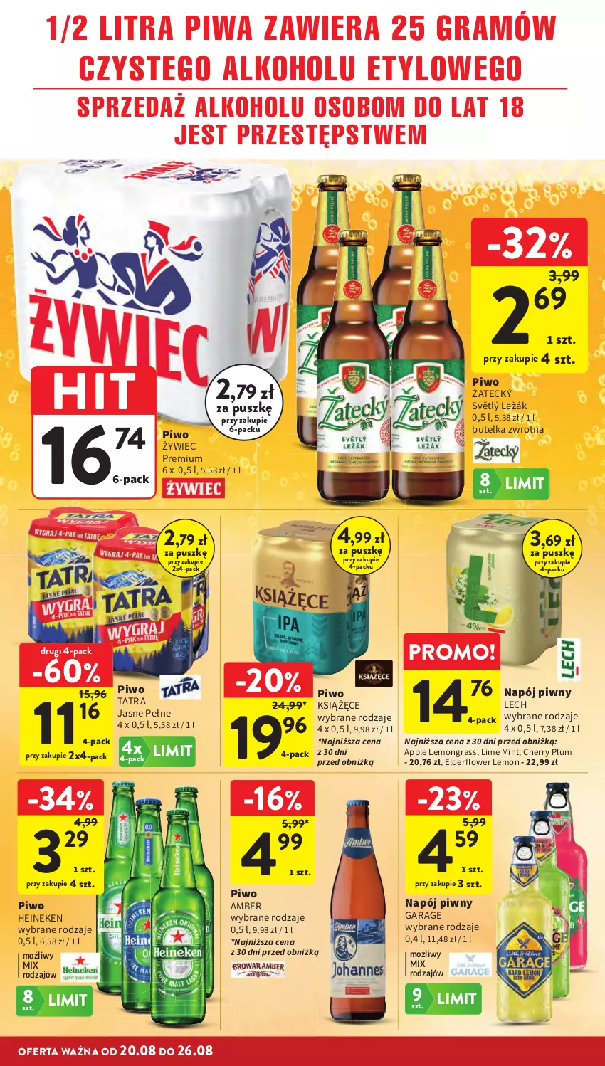 Gazetka promocyjna Intermarche - Gazetka Intermarche - ważna 20.08 do 26.08.2026 - strona 34 - produkty: Gra, Heineken, Książęce, Napój, Piwa, Piwo, Tatra