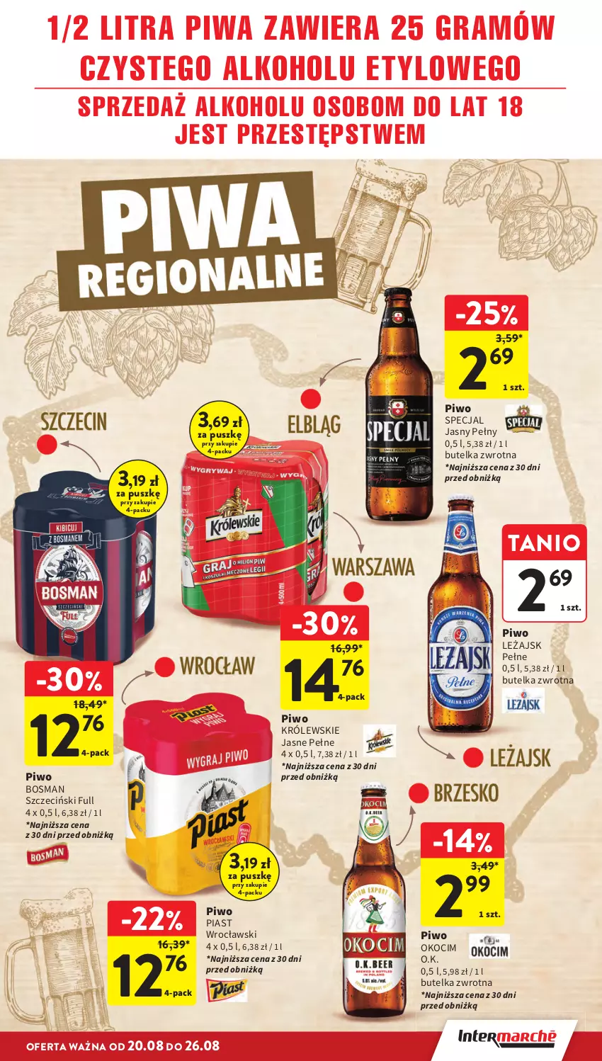 Gazetka promocyjna Intermarche - Gazetka Intermarche - ważna 20.08 do 26.08.2026 - strona 35 - produkty: Gra, Koc, Królewski, Okocim, Piast, Piwa, Piwo