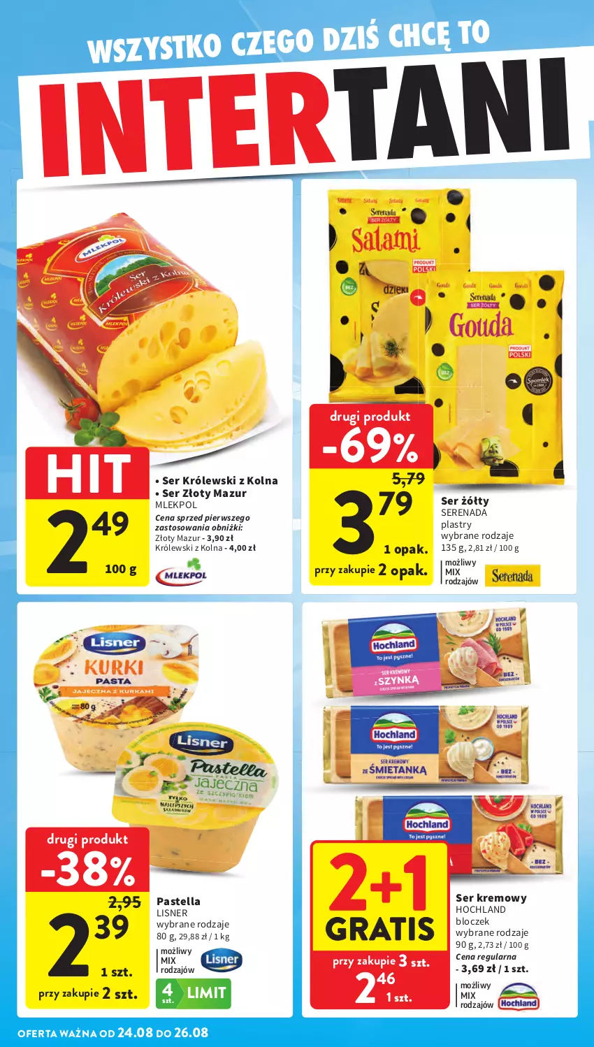 Gazetka promocyjna Intermarche - Gazetka Intermarche - ważna 20.08 do 26.08.2026 - strona 42 - produkty: Gra, Hochland, Królewski, Lisner, Pastella, Ser, Złoty Mazur