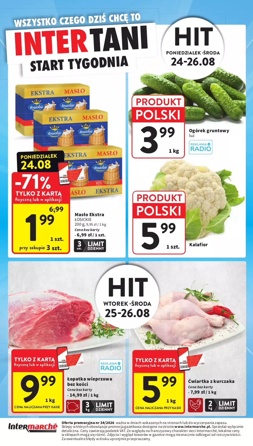 Gazetka promocyjna Intermarche - Gazetka Intermarche - ważna 20.08 do 26.08.2026 - strona 44 - produkty: Grunt, Kalafior, Kurczak, Masło, Ogórek
