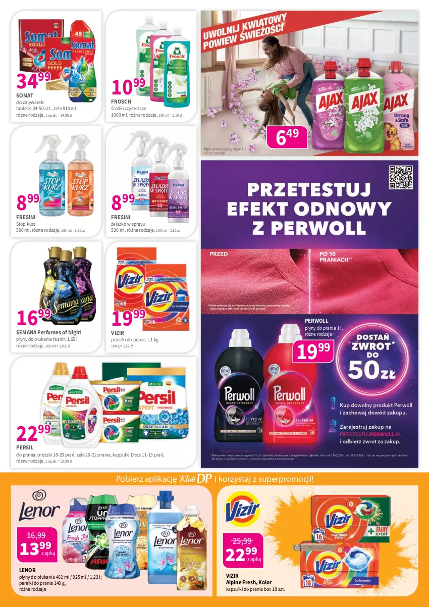 Gazetka promocyjna Drogerie Polskie - Gazetka - ważna 11.10 do 31.10.2024 - strona 8 - produkty: Frosch, Kapsułki do prania, Lenor, Perfum, Persil, Perwoll, Somat, Tablet, Top, Vizir