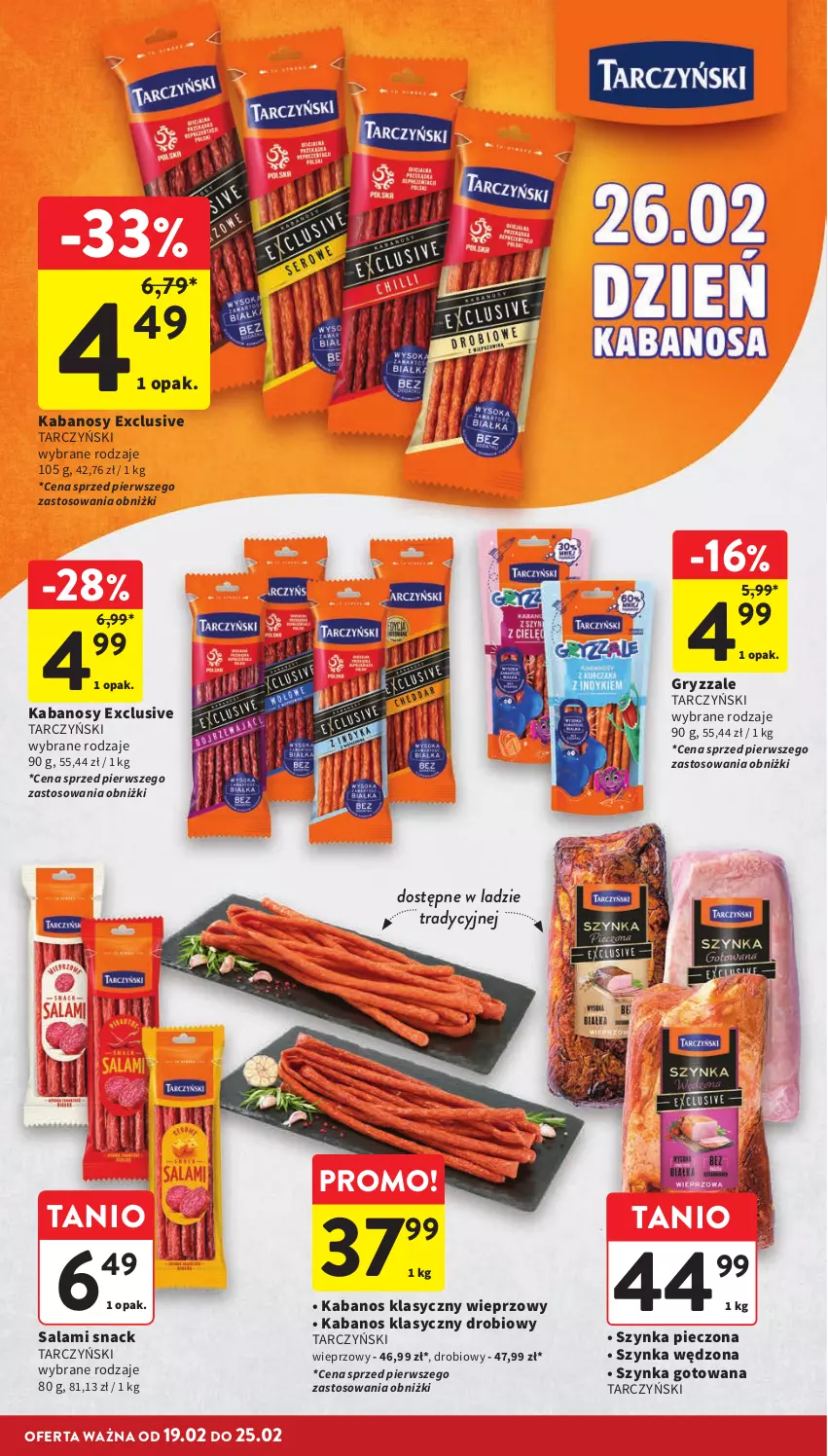 Gazetka promocyjna Intermarche - Gazetka Intermarche - ważna 19.02 do 25.02.2026 - strona 16 - produkty: Gry, Kabanos, Piec, Salami, Szynka, Tarczyński