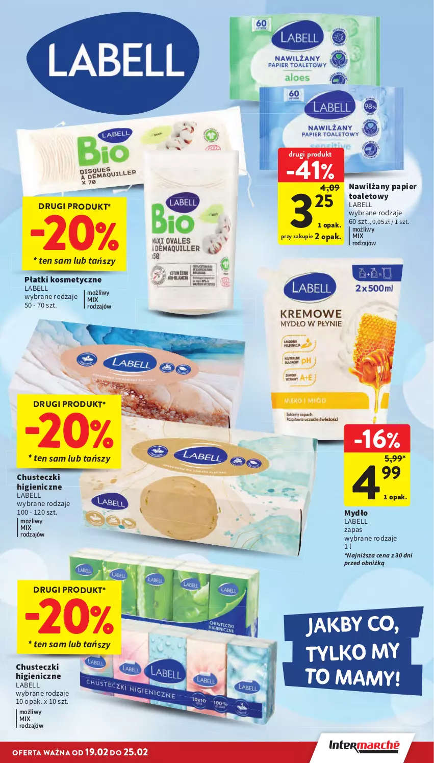 Gazetka promocyjna Intermarche - Gazetka Intermarche - ważna 19.02 do 25.02.2026 - strona 37 - produkty: Bell, Chusteczki, Mydło, Nawilżany papier, Papier, Płatki kosmetyczne