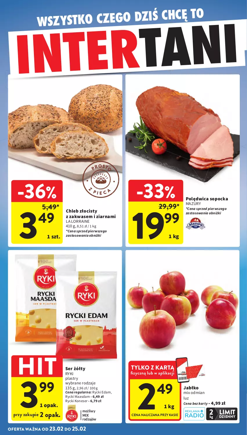 Gazetka promocyjna Intermarche - Gazetka Intermarche - ważna 19.02 do 25.02.2026 - strona 42 - produkty: Chleb, Edam, Maasdam, Polędwica, Rycki Edam, Ser