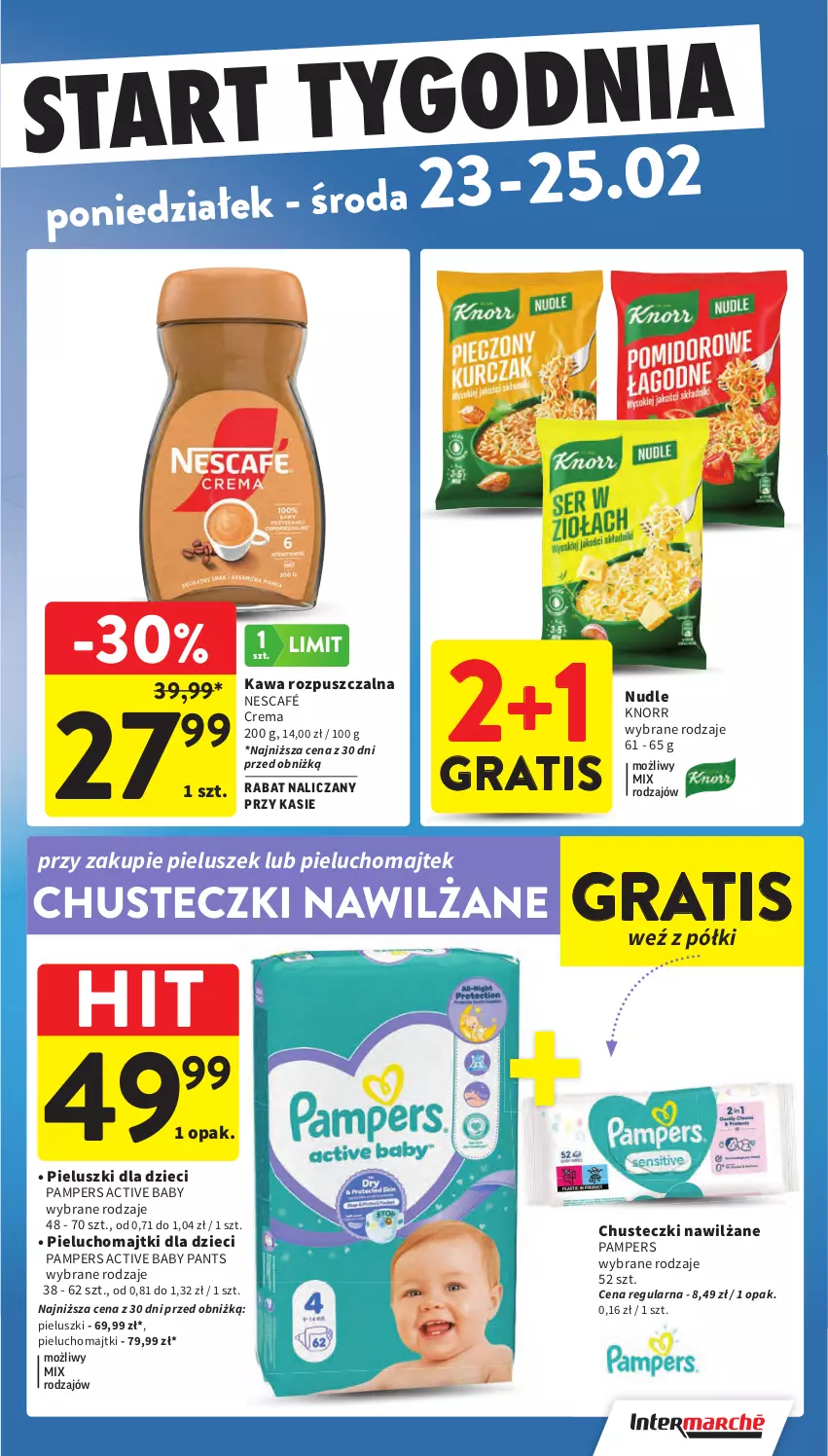 Gazetka promocyjna Intermarche - Gazetka Intermarche - ważna 19.02 do 25.02.2026 - strona 43 - produkty: Chusteczki, Dzieci, Gra, Kawa, Kawa rozpuszczalna, Knorr, Majtki, Nescafé, Pampers, Pieluchomajtki