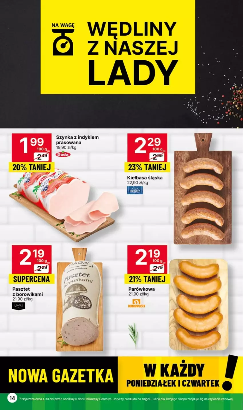 Gazetka promocyjna Delikatesy Centrum - Gazetka DC42 czw-sr - ważna 26.10 do 01.11.2023 - strona 14 - produkty: Kiełbasa, Kiełbasa śląska, Pasztet, Rum, Szynka