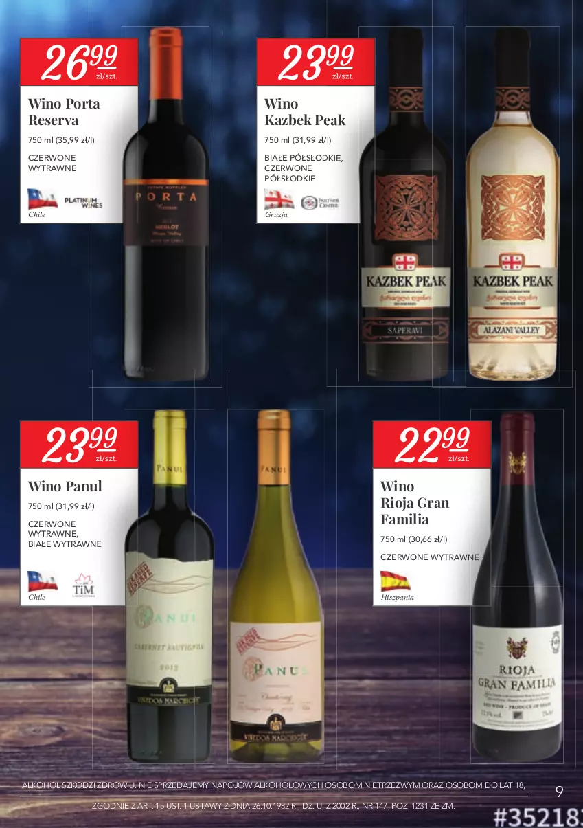 Gazetka promocyjna Stokrotka - Oferta alkoholowa - ważna 28.01 do 24.02.2021 - strona 9 - produkty: Fa, Gra, Por, Rioja, Ser, Wino