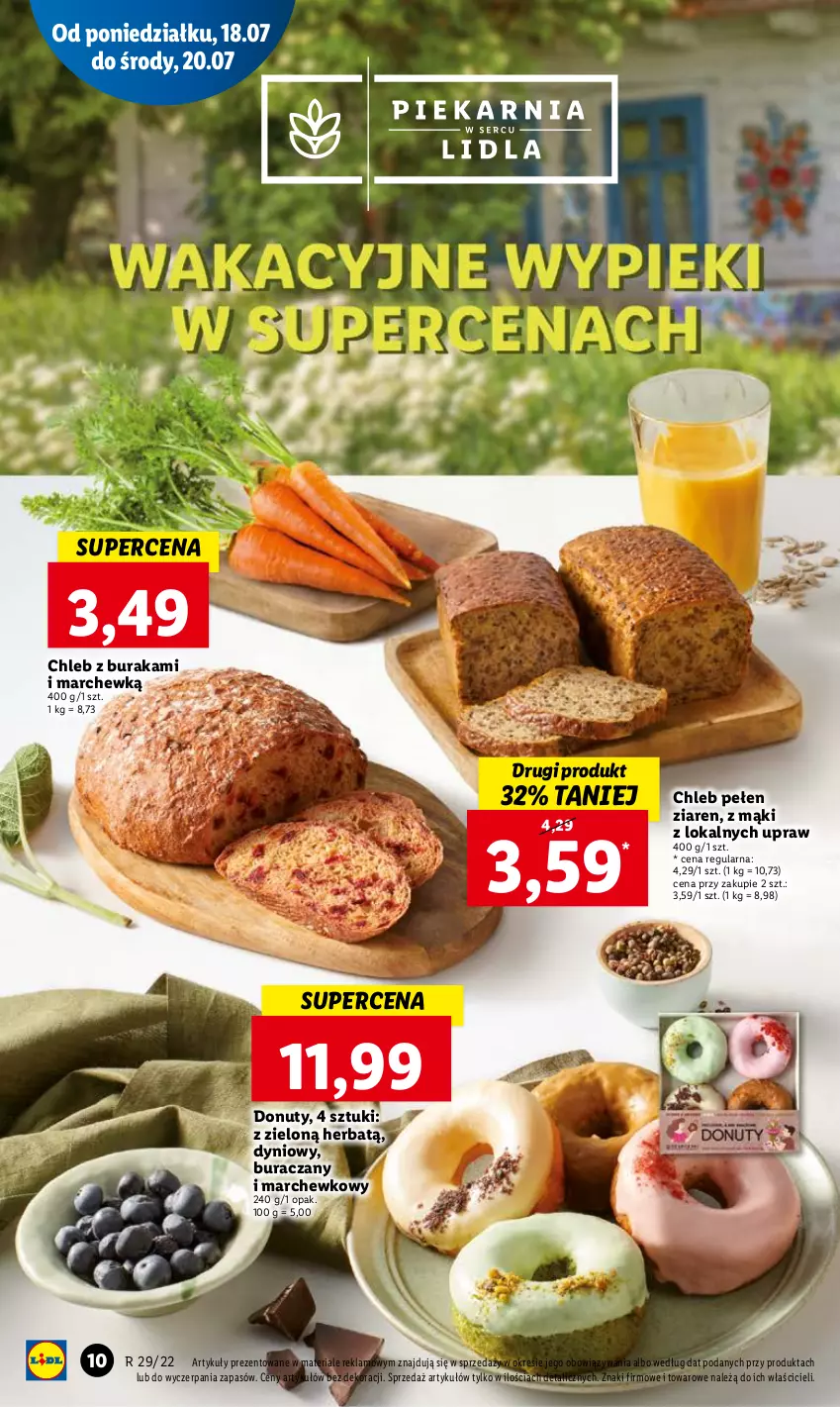 Gazetka promocyjna Lidl - GAZETKA - ważna 18.07 do 20.07.2022 - strona 10 - produkty: Chleb, Donut, Nuty